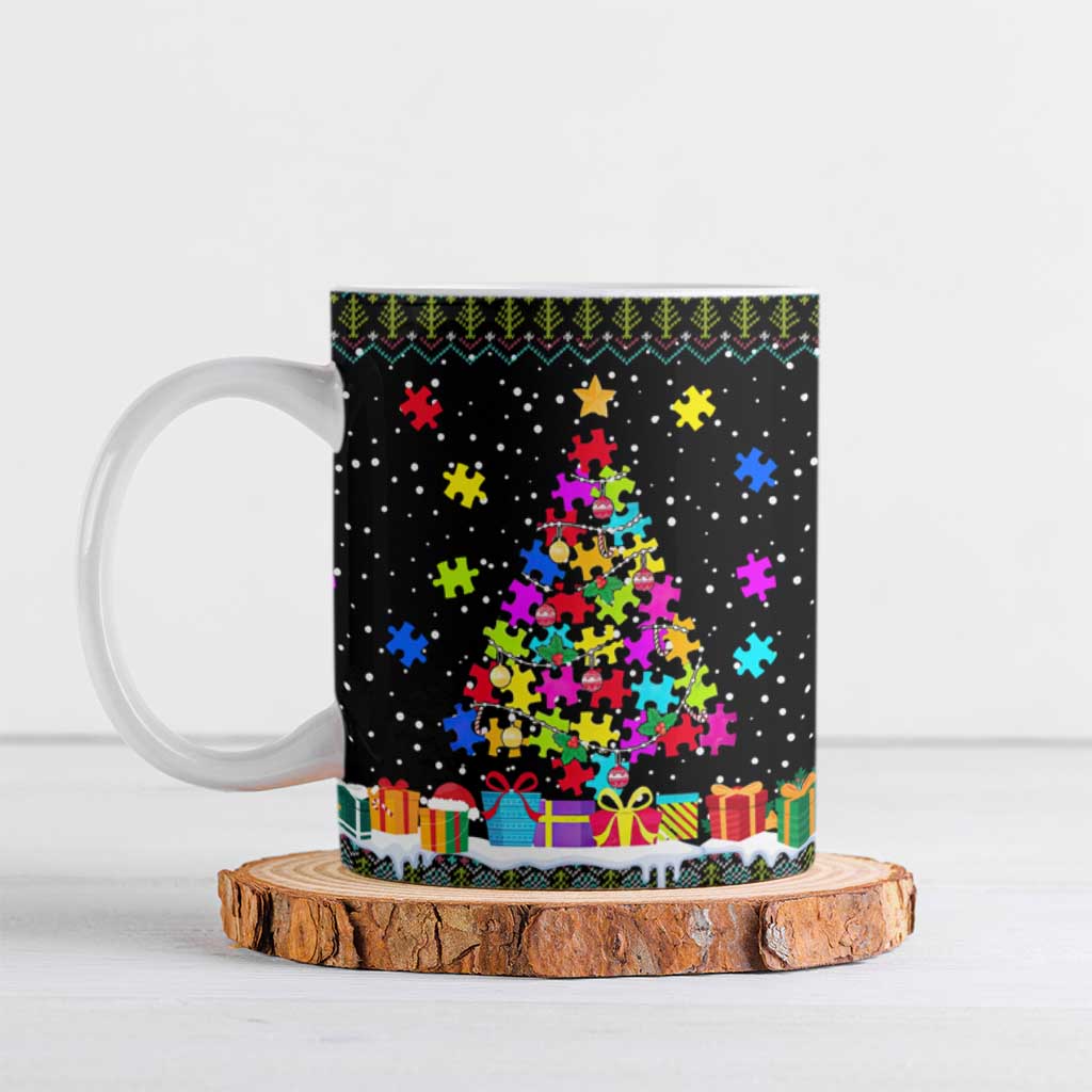 Autism Pine Christmas Ceramic Mug Xmas Holiday Patterns - Wonder Print Shop