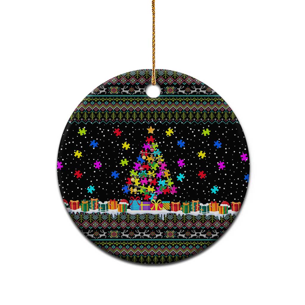 Autism Pine Christmas Ceramic Ornament Xmas Holiday Patterns - Wonder Print Shop