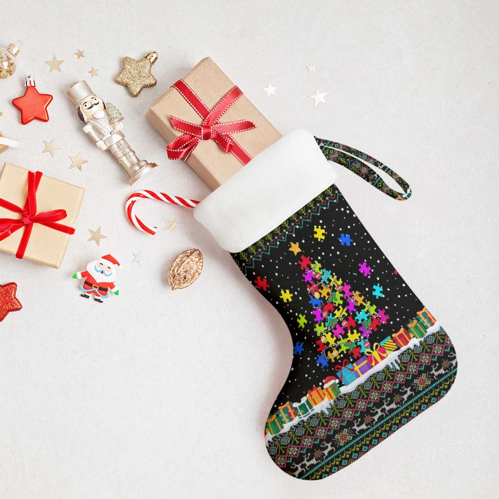 Autism Pine Christmas Stocking Xmas Holiday Patterns - Wonder Print Shop