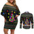 Autism Pine Christmas Couples Matching Off Shoulder Short Dress and Long Sleeve Button Shirt Xmas Holiday Patterns - Wonder Print Shop