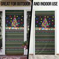 Autism Pine Christmas Door Cover Xmas Holiday Patterns - Wonder Print Shop