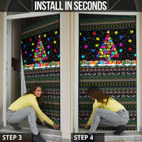 Autism Pine Christmas Door Cover Xmas Holiday Patterns - Wonder Print Shop