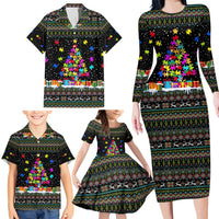 Autism Pine Christmas Family Matching Long Sleeve Bodycon Dress and Hawaiian Shirt Xmas Holiday Patterns - Wonder Print Shop