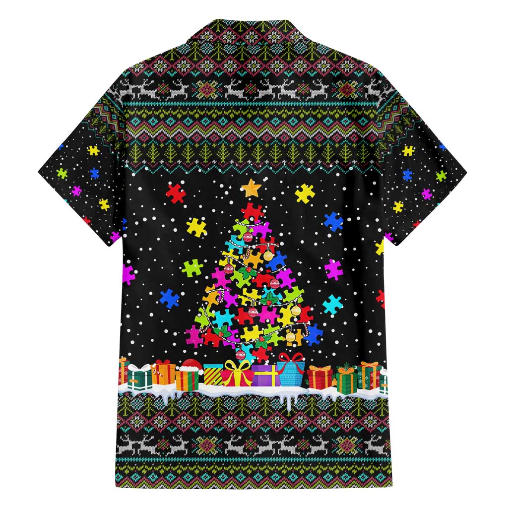 Autism Pine Christmas Family Matching Long Sleeve Bodycon Dress and Hawaiian Shirt Xmas Holiday Patterns - Wonder Print Shop