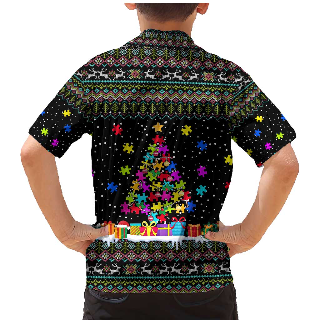 Autism Pine Christmas Family Matching Mermaid Dress and Hawaiian Shirt Xmas Holiday Patterns - Wonder Print Shop