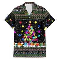Autism Pine Christmas Family Matching Mermaid Dress and Hawaiian Shirt Xmas Holiday Patterns - Wonder Print Shop
