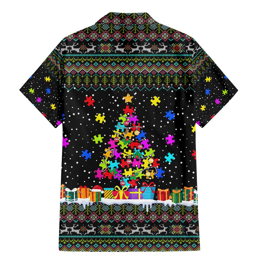 Autism Pine Christmas Family Matching Mermaid Dress and Hawaiian Shirt Xmas Holiday Patterns - Wonder Print Shop