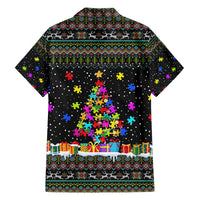 Autism Pine Christmas Family Matching Off The Shoulder Long Sleeve Dress and Hawaiian Shirt Xmas Holiday Patterns - Wonder Print Shop