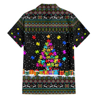Autism Pine Christmas Family Matching Off Shoulder Short Dress and Hawaiian Shirt Xmas Holiday Patterns - Wonder Print Shop
