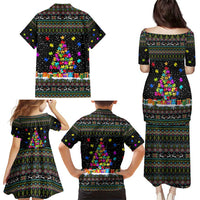 Autism Pine Christmas Family Matching Puletasi and Hawaiian Shirt Xmas Holiday Patterns - Wonder Print Shop