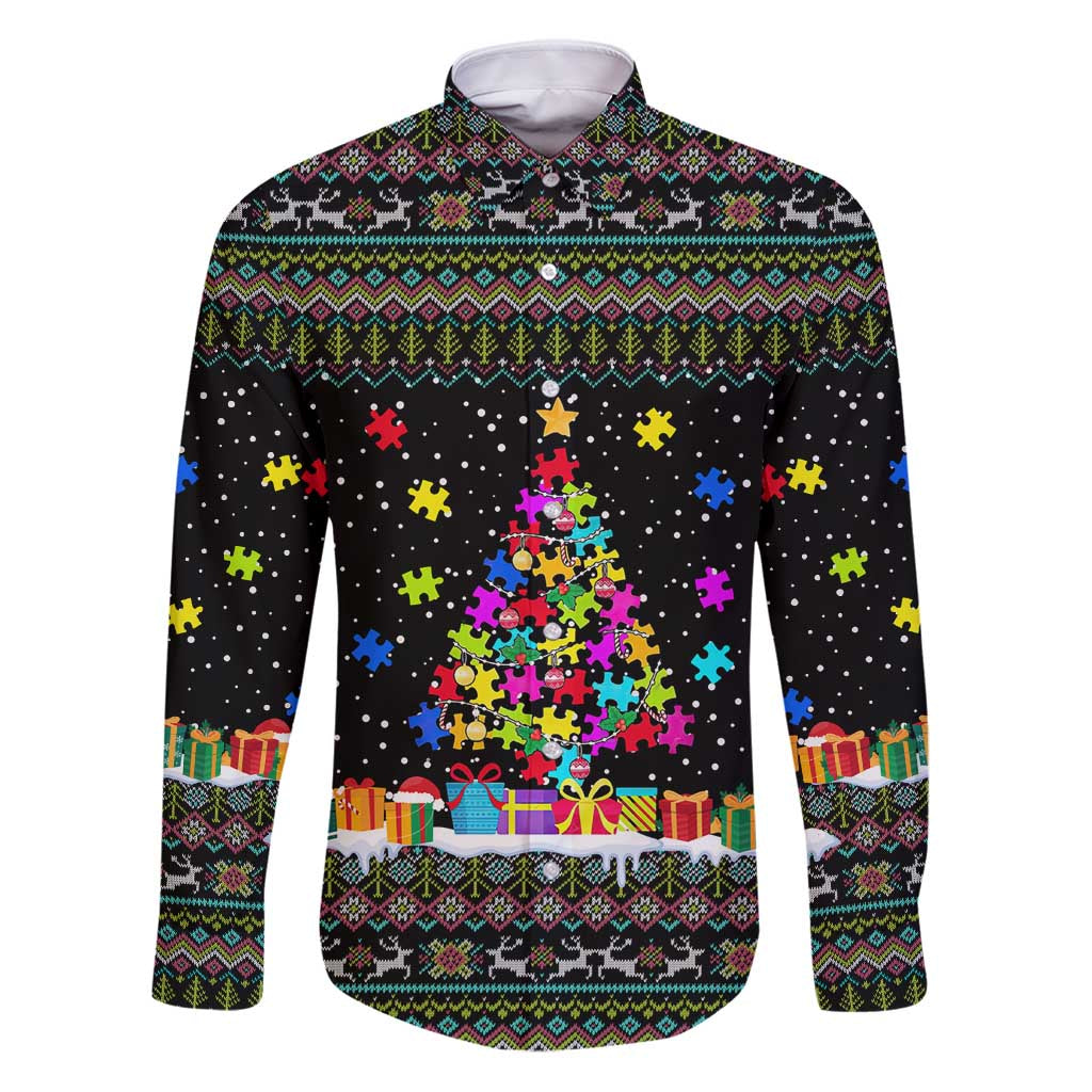Autism Pine Christmas Family Matching Puletasi and Hawaiian Shirt Xmas Holiday Patterns - Wonder Print Shop