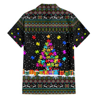 Autism Pine Christmas Family Matching Short Sleeve Bodycon Dress and Hawaiian Shirt Xmas Holiday Patterns - Wonder Print Shop