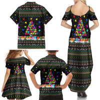 Autism Pine Christmas Family Matching Summer Maxi Dress and Hawaiian Shirt Xmas Holiday Patterns - Wonder Print Shop