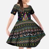 Autism Pine Christmas Family Matching Tank Maxi Dress and Hawaiian Shirt Xmas Holiday Patterns - Wonder Print Shop