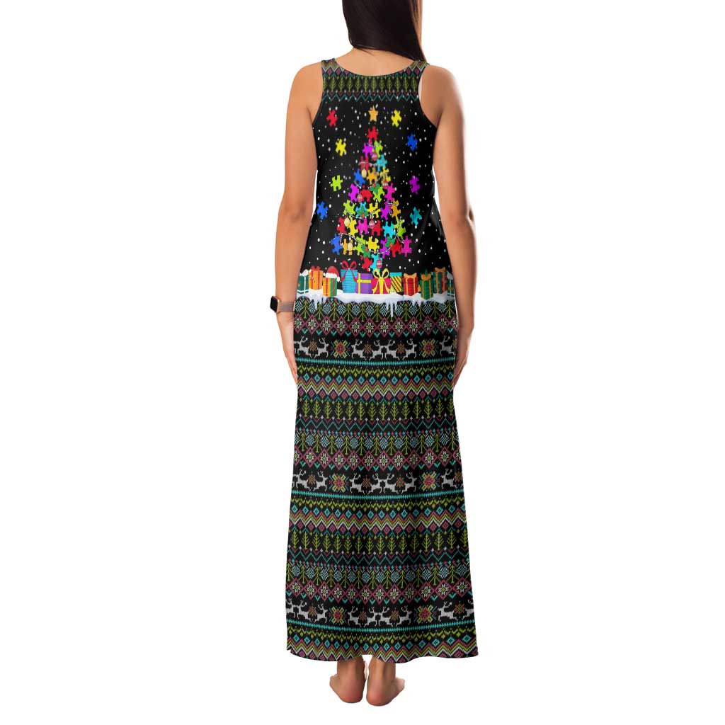 Autism Pine Christmas Family Matching Tank Maxi Dress and Hawaiian Shirt Xmas Holiday Patterns - Wonder Print Shop