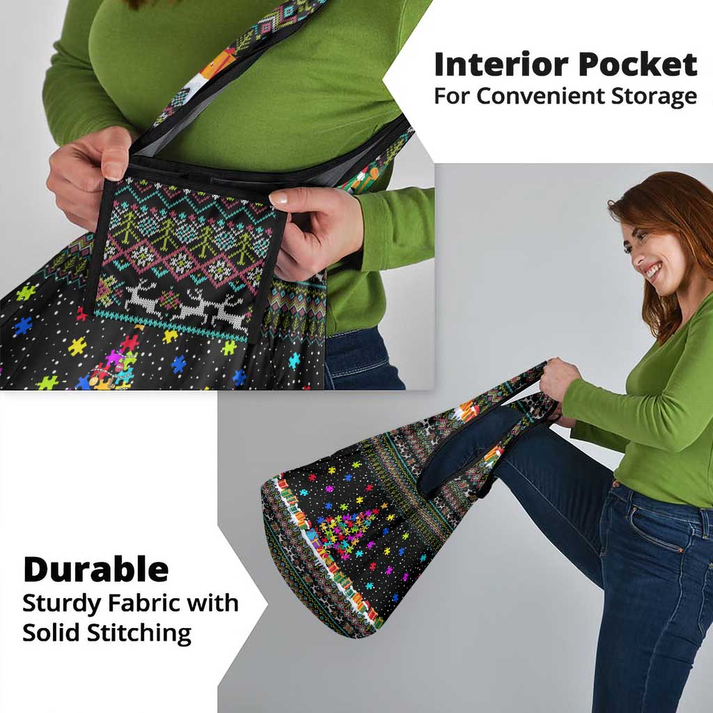 Autism Pine Christmas Grocery Bag Xmas Holiday Patterns - Wonder Print Shop