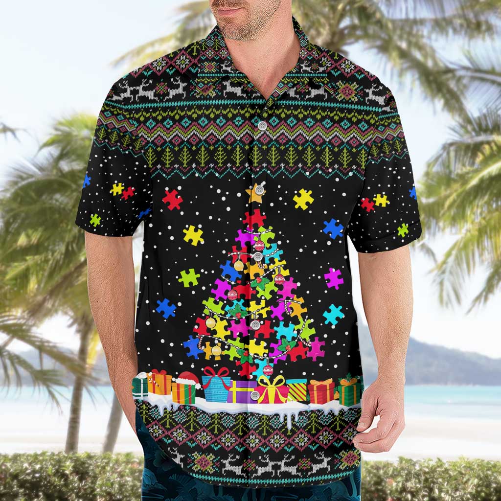 Autism Pine Christmas Hawaiian Shirt Xmas Holiday Patterns - Wonder Print Shop