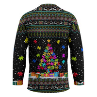 Autism Pine Christmas Hockey Jersey Xmas Holiday Patterns - Wonder Print Shop