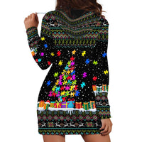Autism Pine Christmas Hoodie Dress Xmas Holiday Patterns - Wonder Print Shop