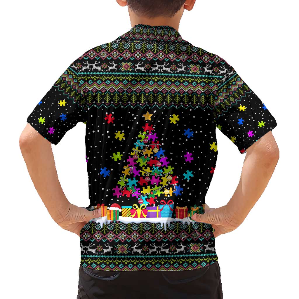 Autism Pine Christmas Kid Hawaiian Shirt Xmas Holiday Patterns - Wonder Print Shop