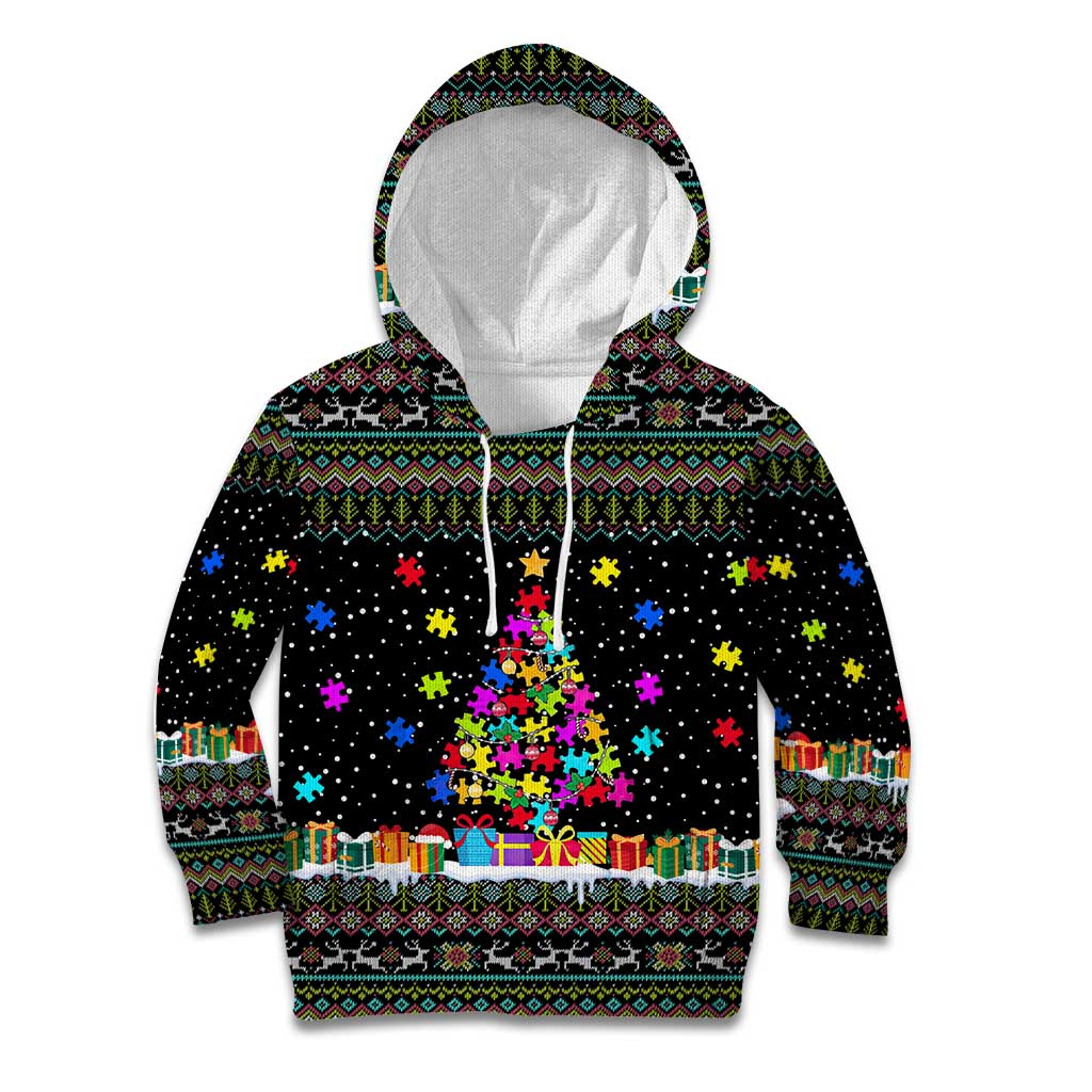Autism Pine Christmas Kid Hoodie Xmas Holiday Patterns - Wonder Print Shop