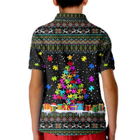 Autism Pine Christmas Kid Polo Shirt Xmas Holiday Patterns - Wonder Print Shop