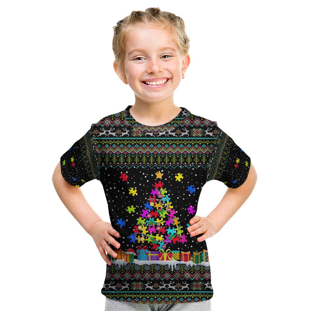 Autism Pine Christmas Kid T Shirt Xmas Holiday Patterns - Wonder Print Shop