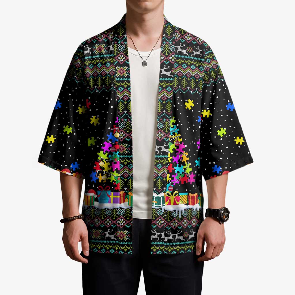 Autism Pine Christmas Kimono Xmas Holiday Patterns - Wonder Print Shop