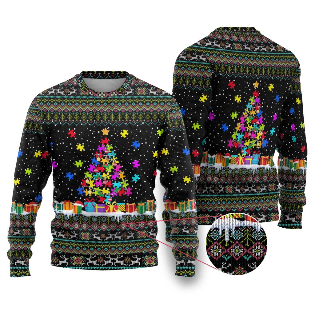 Autism Pine Christmas Ugly Christmas Sweater Xmas Holiday Patterns - Wonder Print Shop