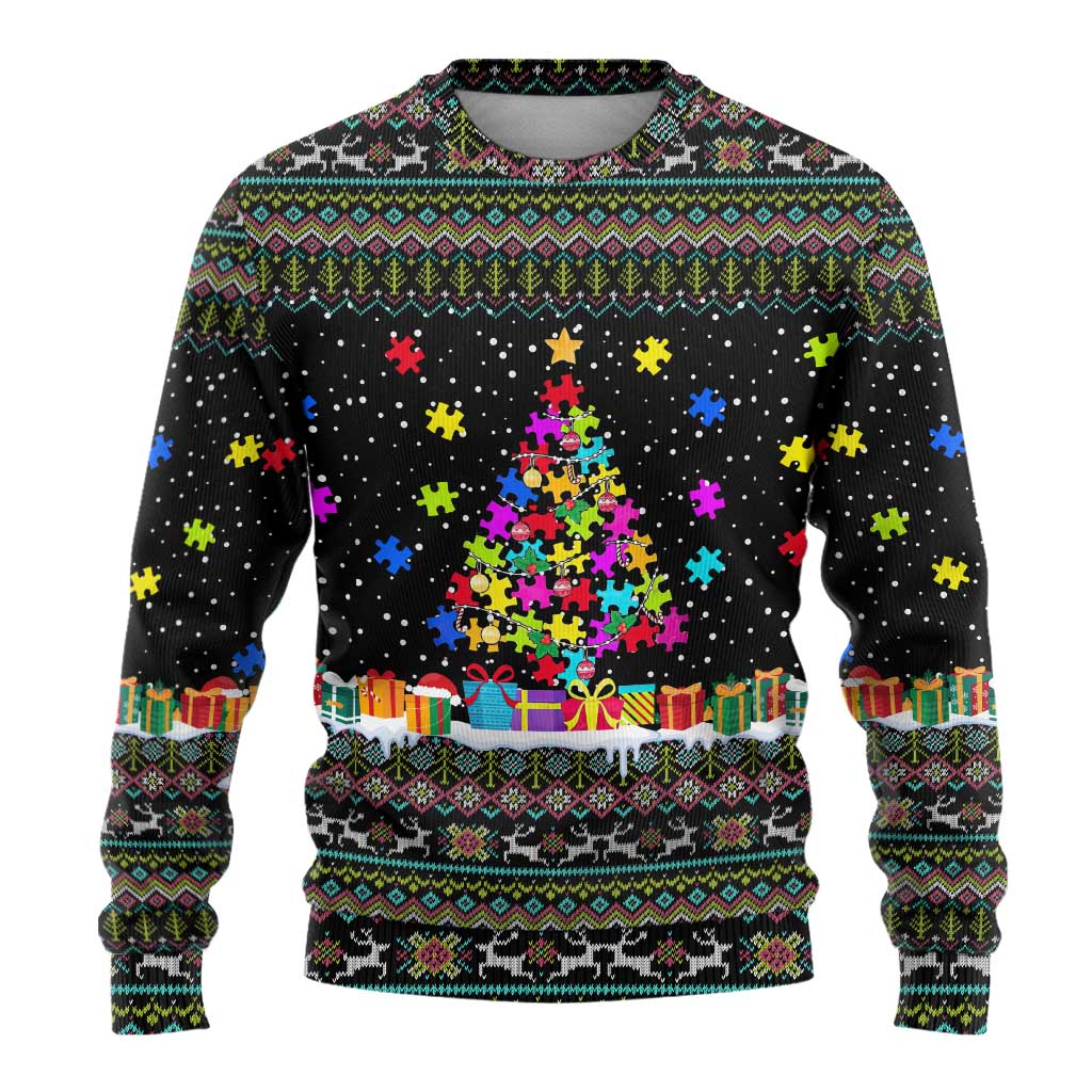 Autism Pine Christmas Ugly Christmas Sweater Xmas Holiday Patterns - Wonder Print Shop