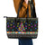 Autism Pine Christmas Leather Tote Bag Xmas Holiday Patterns - Wonder Print Shop