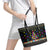Autism Pine Christmas Leather Tote Bag Xmas Holiday Patterns - Wonder Print Shop