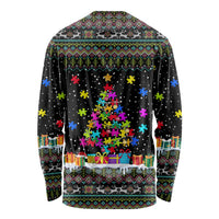 Autism Pine Christmas Long Sleeve Shirt Xmas Holiday Patterns - Wonder Print Shop