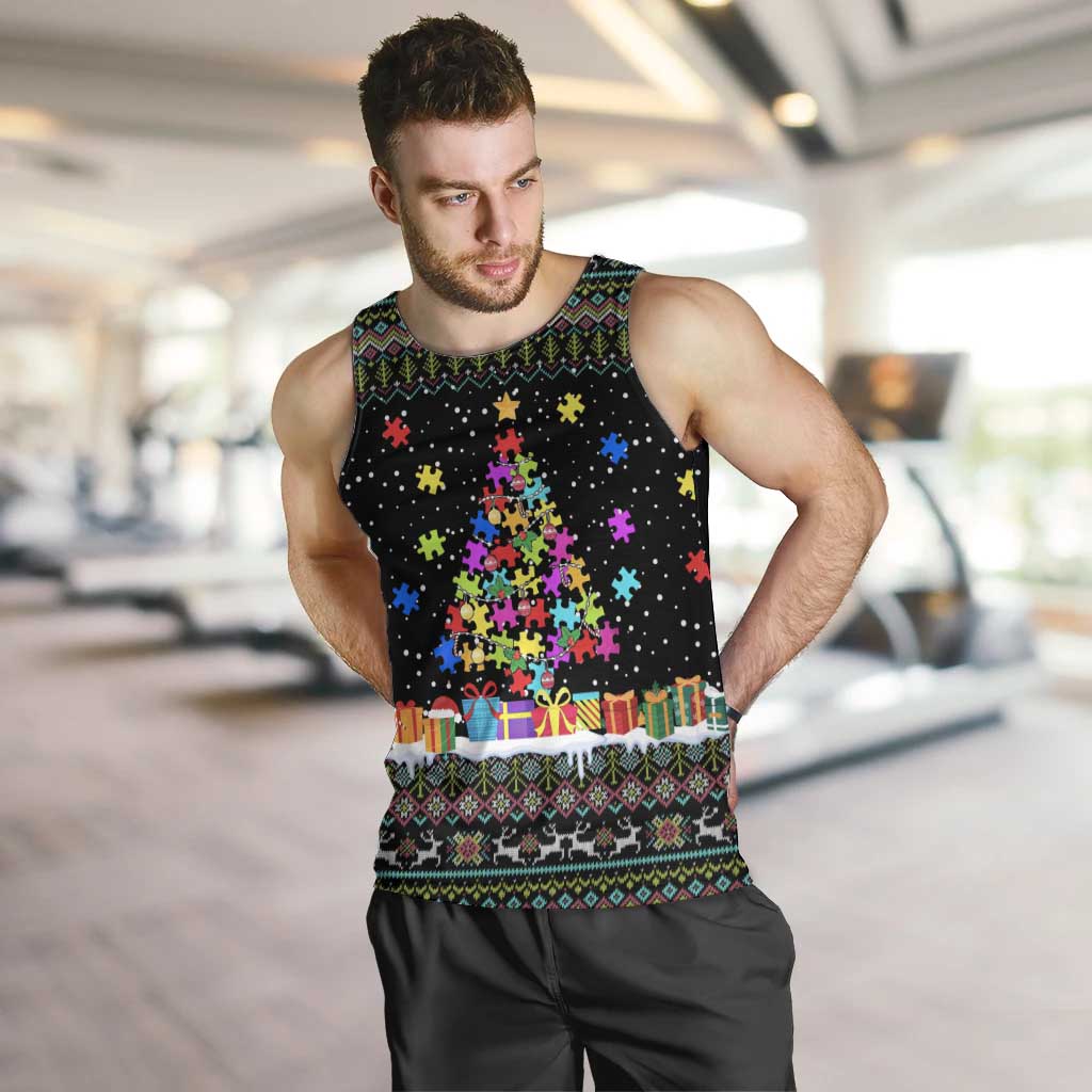 Autism Pine Christmas Men Tank Top Xmas Holiday Patterns - Wonder Print Shop