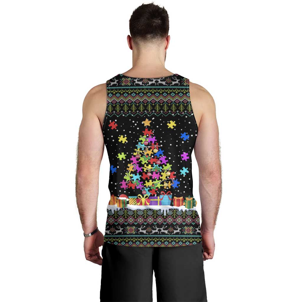 Autism Pine Christmas Men Tank Top Xmas Holiday Patterns - Wonder Print Shop