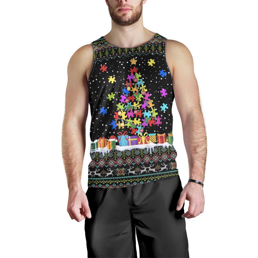 Autism Pine Christmas Men Tank Top Xmas Holiday Patterns - Wonder Print Shop