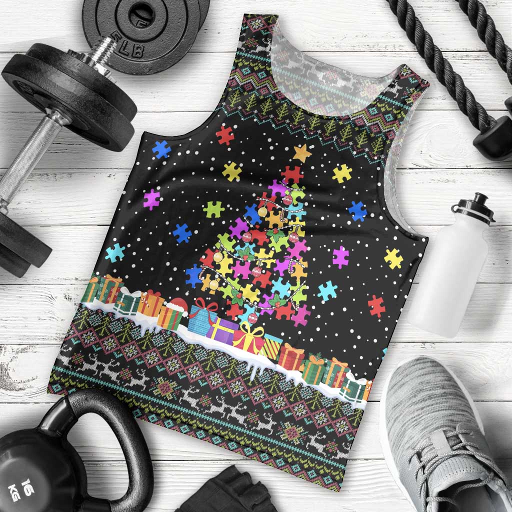 Autism Pine Christmas Men Tank Top Xmas Holiday Patterns - Wonder Print Shop