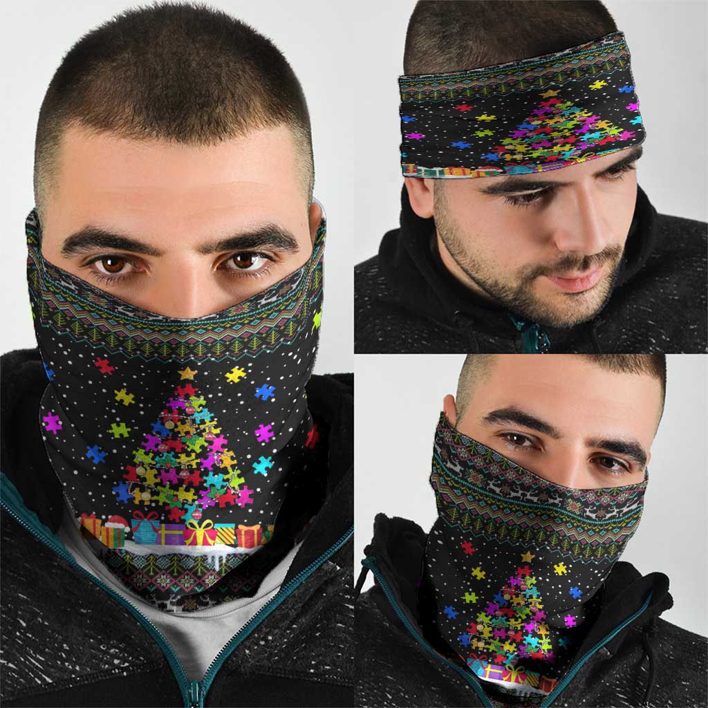 Autism Pine Christmas Neck Gaiter Xmas Holiday Patterns - Wonder Print Shop