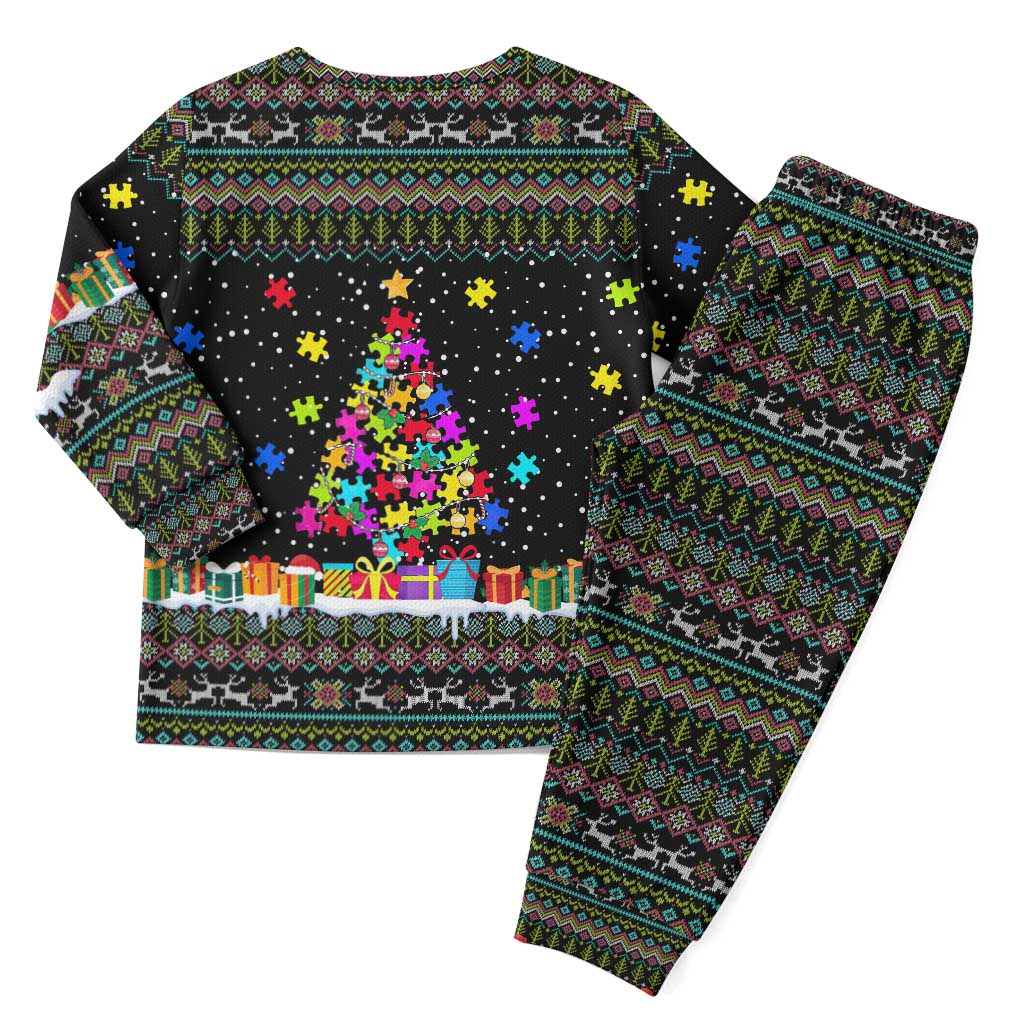 Autism Pine Christmas Pajama Set Xmas Holiday Patterns - Wonder Print Shop