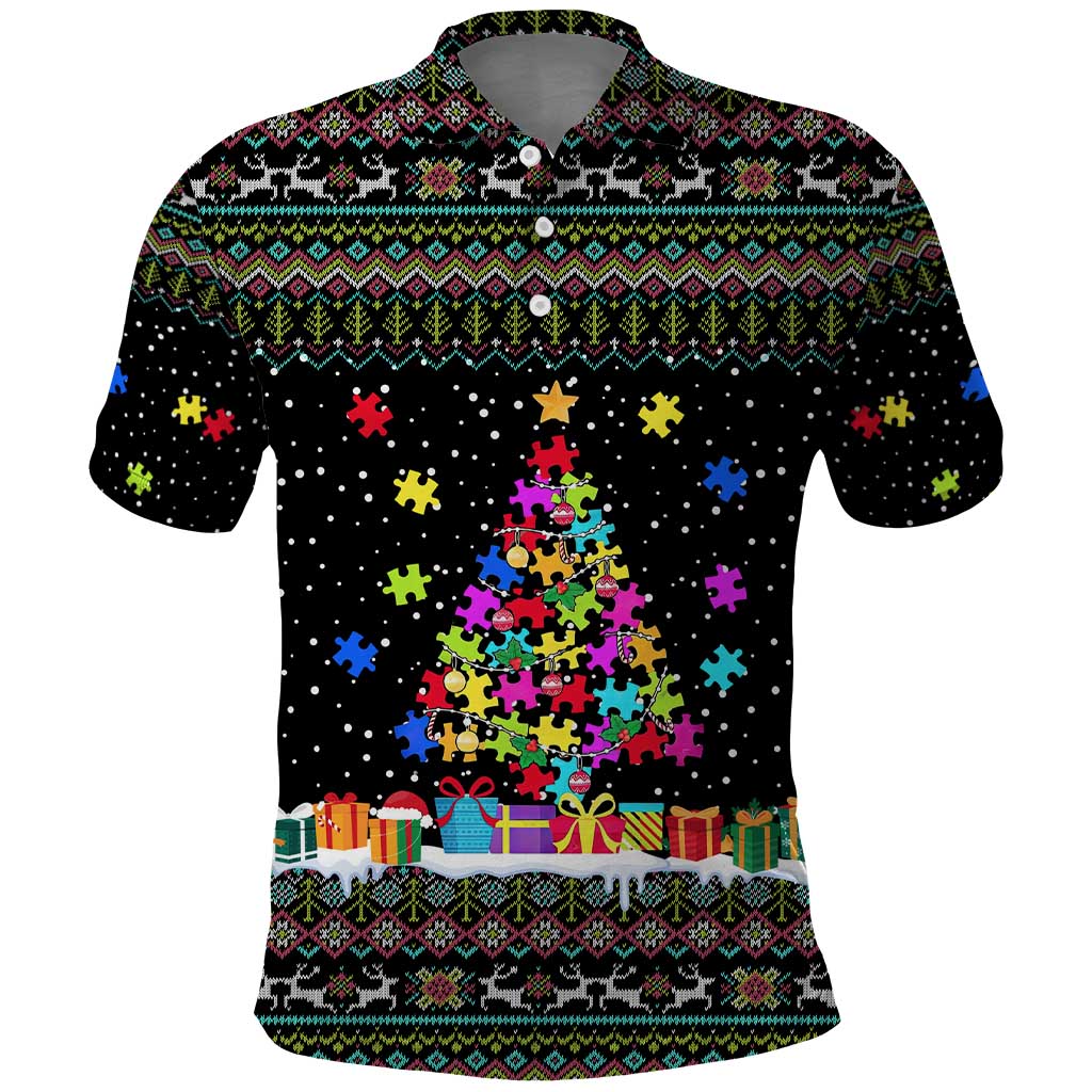 Autism Pine Christmas Polo Shirt Xmas Holiday Patterns - Wonder Print Shop