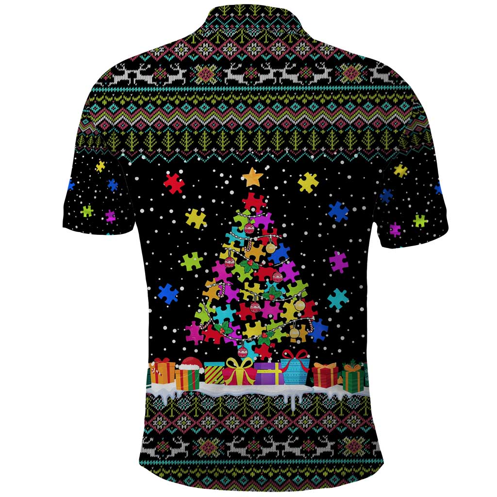 Autism Pine Christmas Polo Shirt Xmas Holiday Patterns - Wonder Print Shop