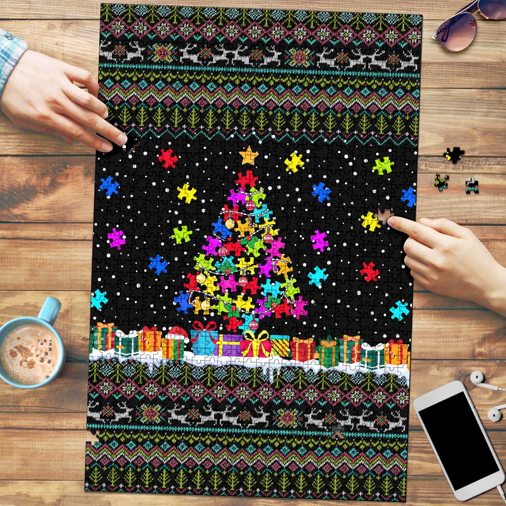 Autism Pine Christmas Puzzle Xmas Holiday Patterns - Wonder Print Shop
