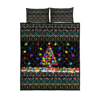 Autism Pine Christmas Quilt Bed Set Xmas Holiday Patterns - Wonder Print Shop