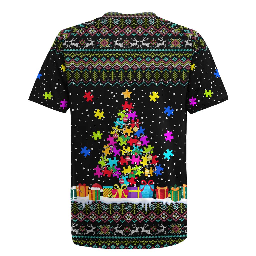 Autism Pine Christmas Rugby Jersey Xmas Holiday Patterns - Wonder Print Shop