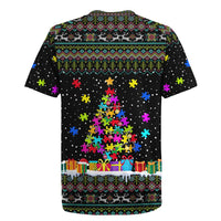 Autism Pine Christmas Rugby Jersey Xmas Holiday Patterns - Wonder Print Shop