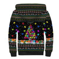 Autism Pine Christmas Sherpa Hoodie Xmas Holiday Patterns - Wonder Print Shop