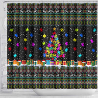 Autism Pine Christmas Shower Curtain Xmas Holiday Patterns - Wonder Print Shop