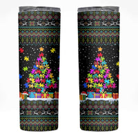 Autism Pine Christmas Skinny Tumbler Xmas Holiday Patterns - Wonder Print Shop