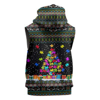 Autism Pine Christmas Sleeveless Zip Hoodie Xmas Holiday Patterns - Wonder Print Shop