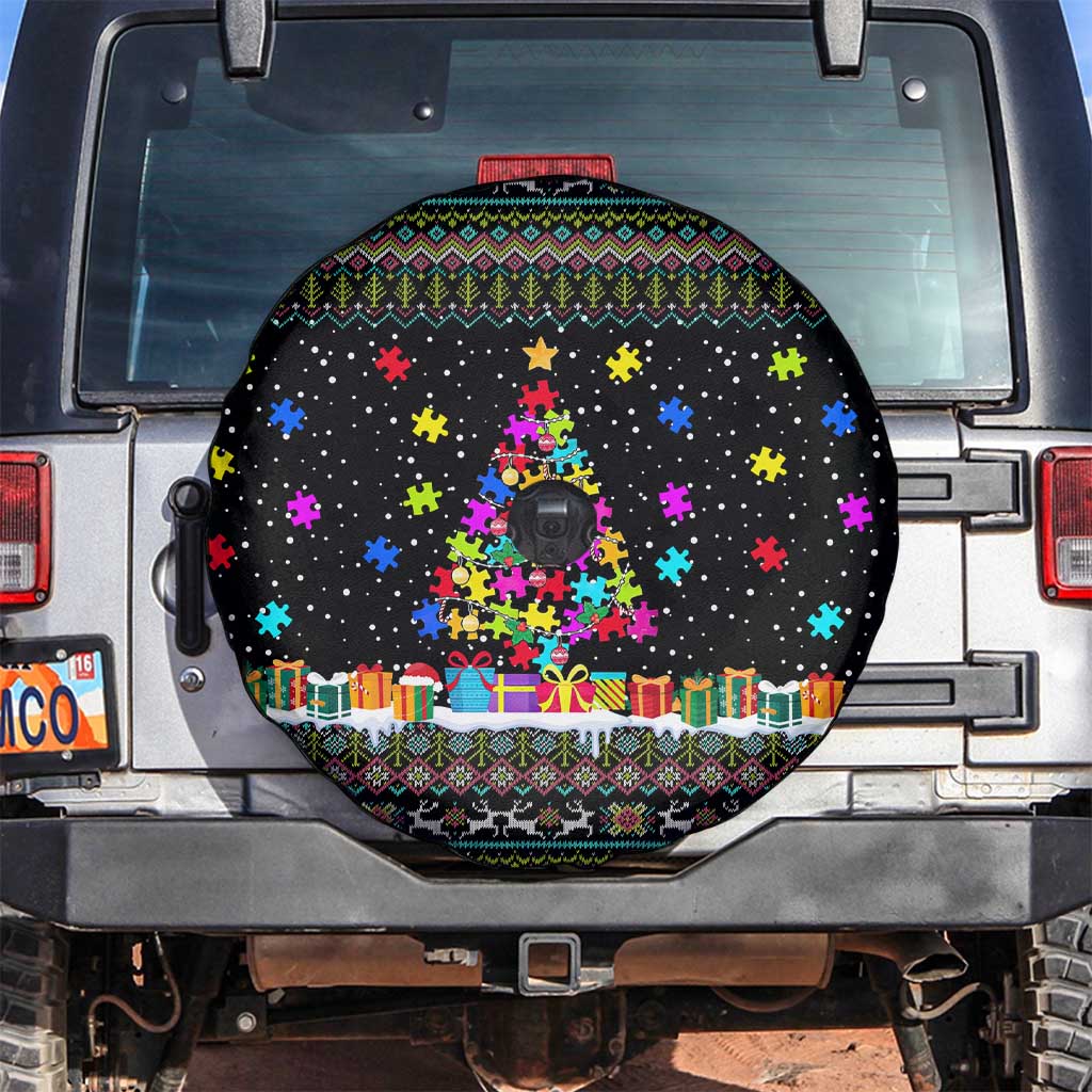 Autism Pine Christmas Spare Tire Cover Xmas Holiday Patterns - Wonder Print Shop